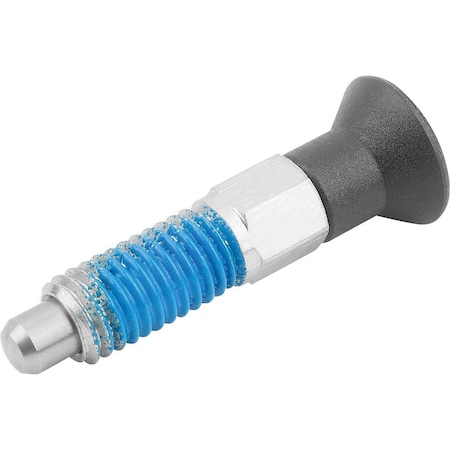 Kipp Indexing Plunger W Thread Lock Size:9 D1=M06, D=3, Form:Ap Wo. Groove Wo Locknut, Steel Not Hard,  K1098.091903060